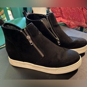 Time and Tru Black High-Top Sneakers with White Soles